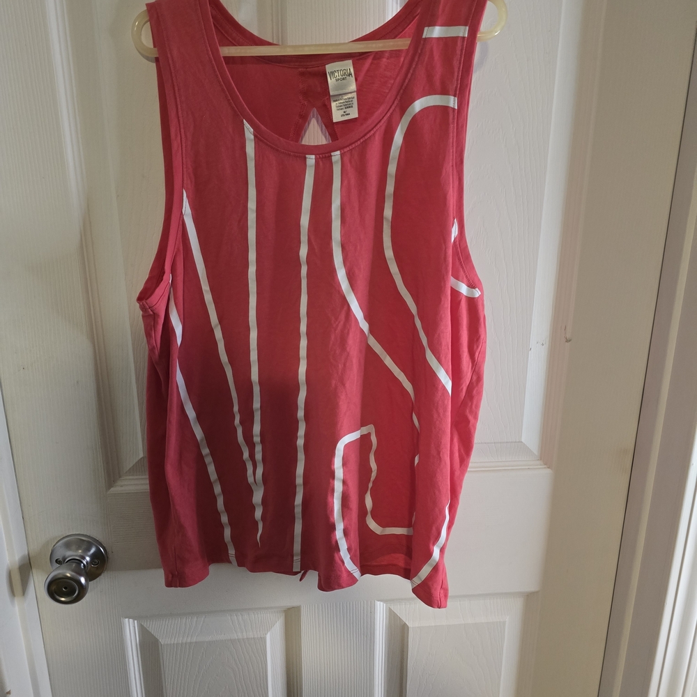 Victoria's Secret Pink and White Tank Top